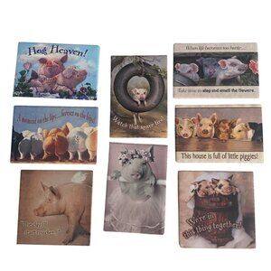 Leanin Tree Art Magnets Set Of 8 Farm Pigs Humor Quotes Decorative Collectibles